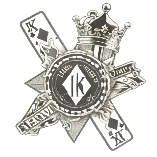 King Of Diamond With Black Poker Chip And Vegas Sign In Background