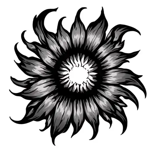 Sun Fiery Flames Fireball Fire Flower