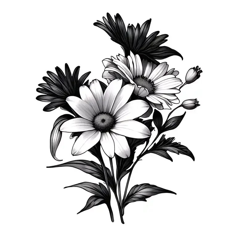 Lily Of The Valleyand Daisy And Aster