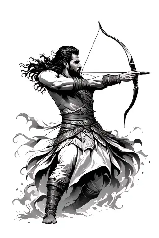 Arash The Archer Shooting An Arrow