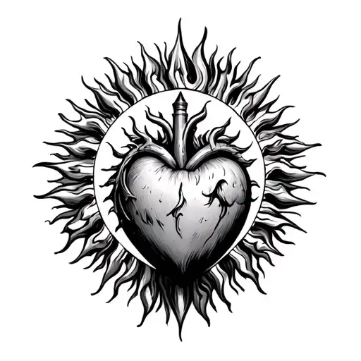 Sacred Heart Fiery Sun