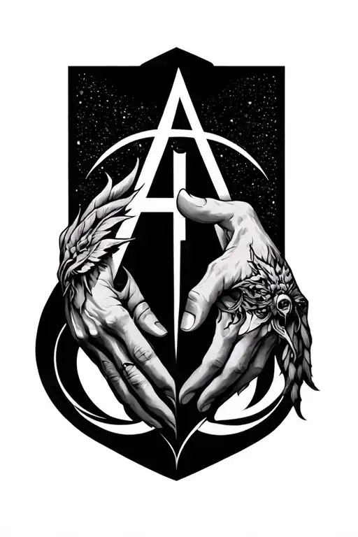 Alpha On The Right Hand And Omega On The Left Hand