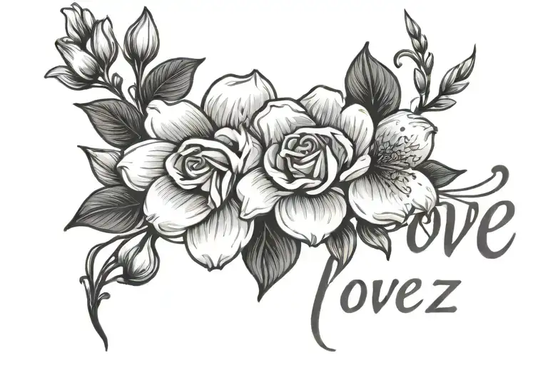 Birth Flower With Love Yourz Vertical Text