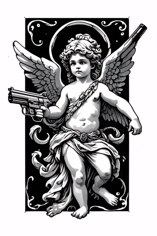 Cupid Holding A Gun