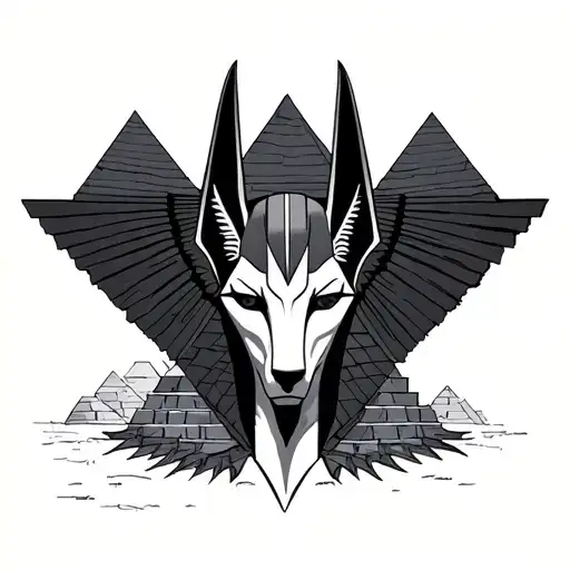 Anubis On A Pyramid Background