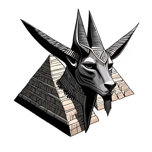Anubis On A Pyramid Background