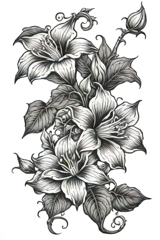 Long Thin Moonflower Vine