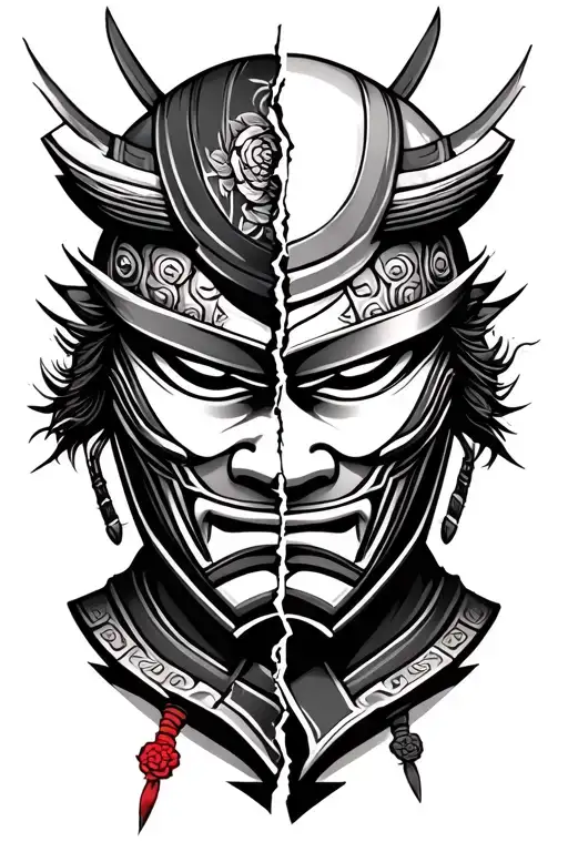 Samurai Mask Split In Half