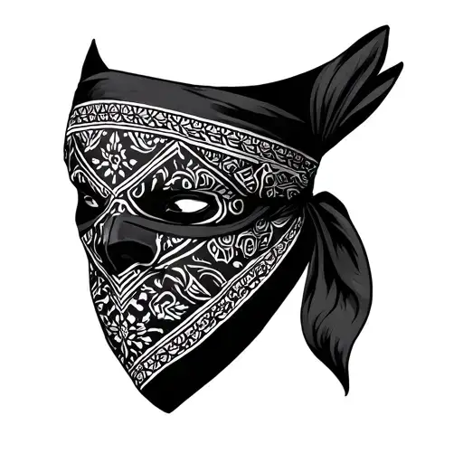 Black Bandana Mask Simple