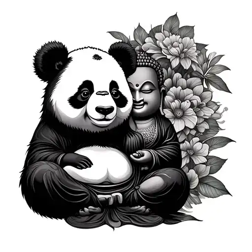 Panda And Buddha
