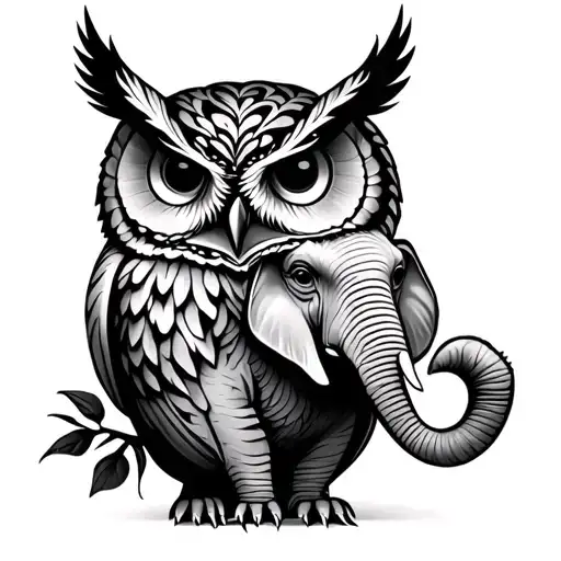Owl And Elephant