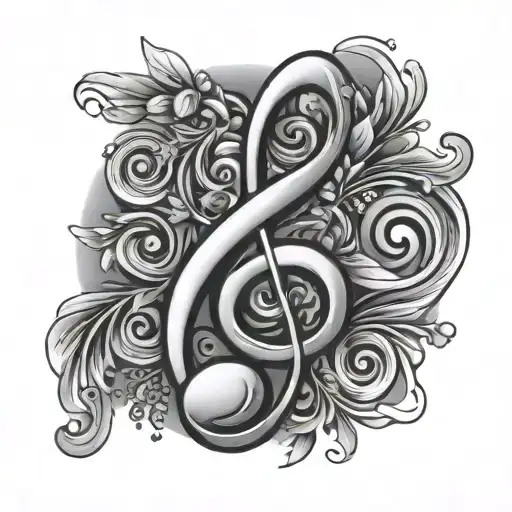 Treble Clef With Dog Footprint