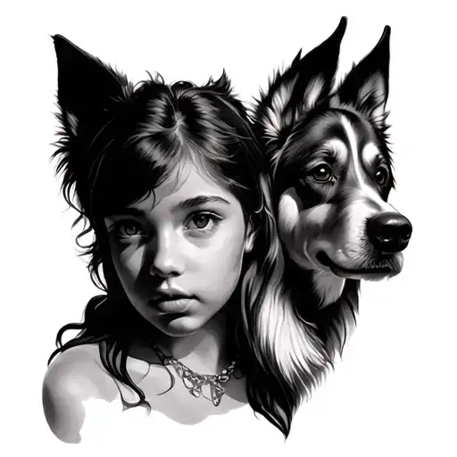 Girl And Dog