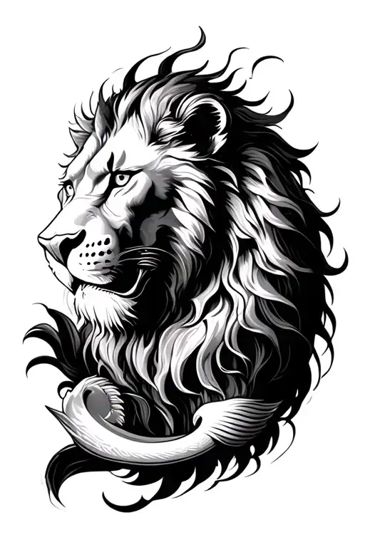 Leo Eating Pisces Zodiac Sign Surrounded