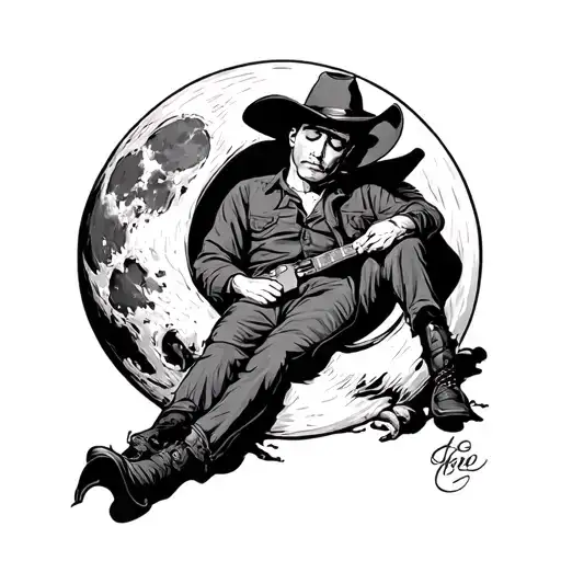 Cowboy Asleep On The Moon