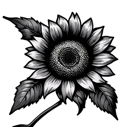 Tooled Leather Sunflower
