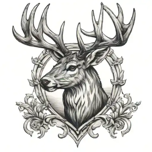 Collar Bone Roman Numerals With Deer Antlers