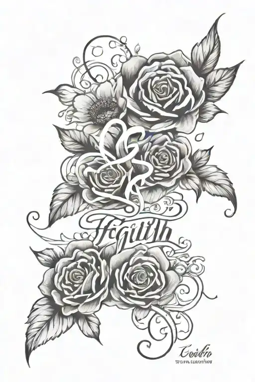 Flowers With Faith Script Surrounded