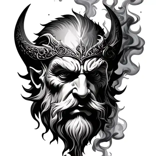 Odin Face With Smoke