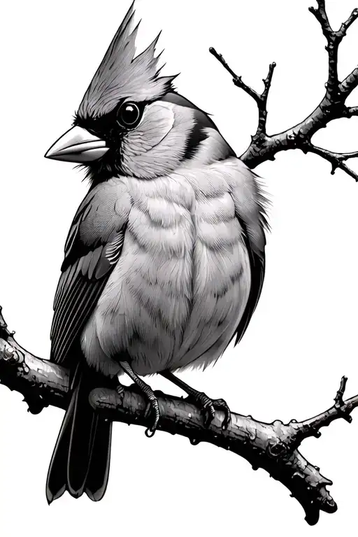 Cardinal On A Branch