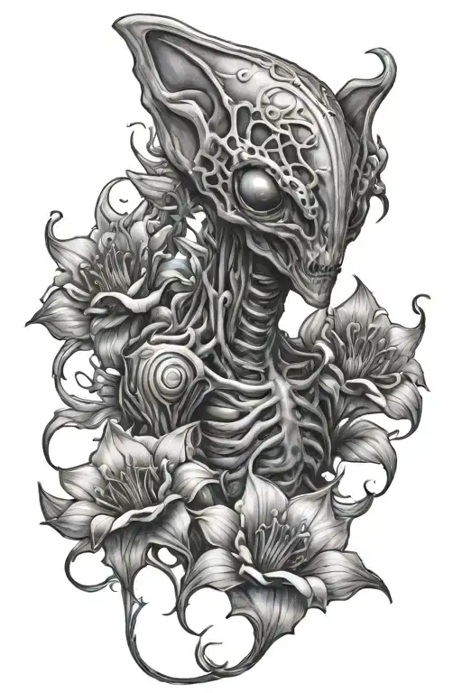 Alien Creature With Flowers
