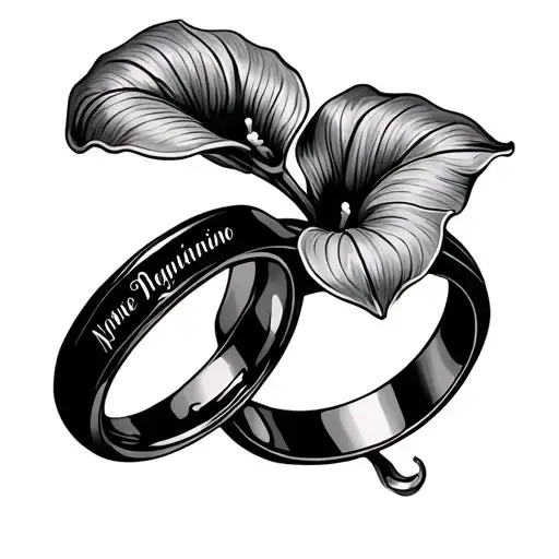 Anthurium Wedding Rings Date Name