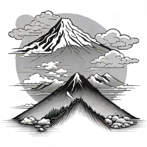 Mt Fuji Background Black And White