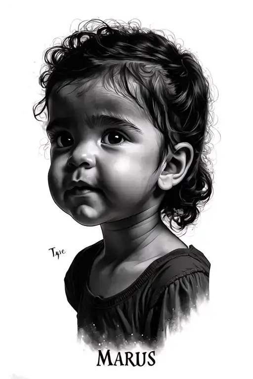 One Line Of My Baby's Photo With Her First Name Marius