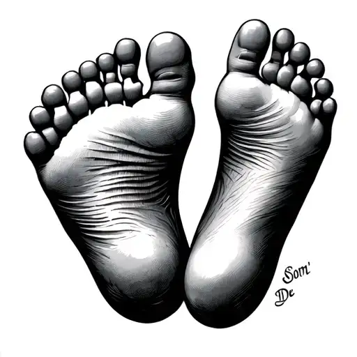 Feet Print Son Born Baby Boy With His Date De Naissance