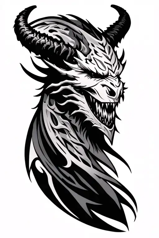 Calthwith Demon Neck Tattoo Design