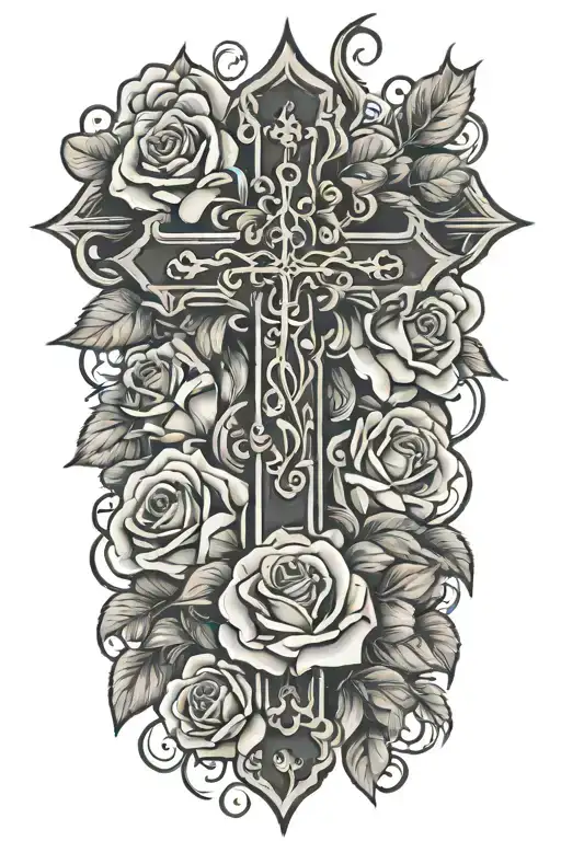 Cross With Roses
