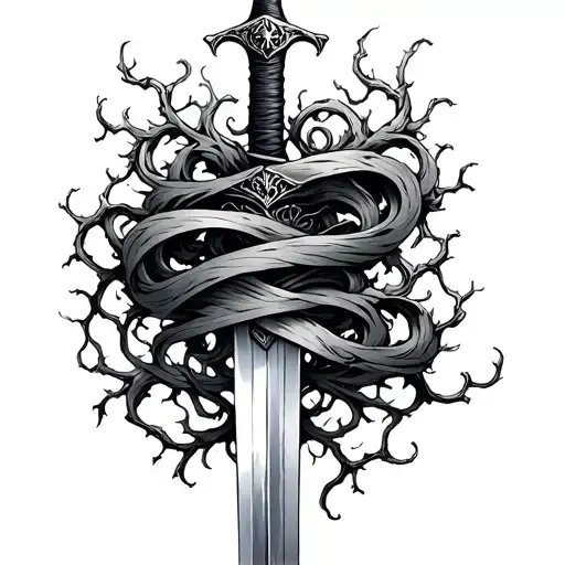 Sword With Vines Wrapped Loosely Less Gay