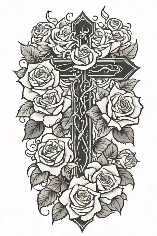 Cross With Roses