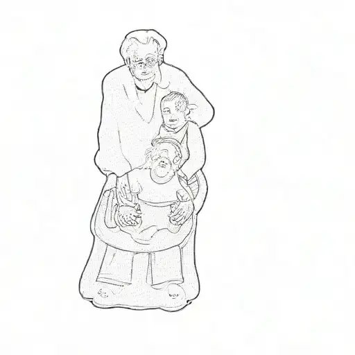 An Old Man And Two Children