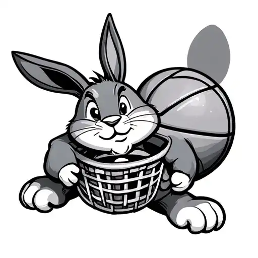 Space Jam Bugz Bunny With Basket Ball