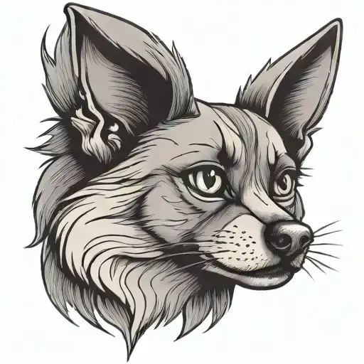 Cartoon Dog Wearing Cat Ears