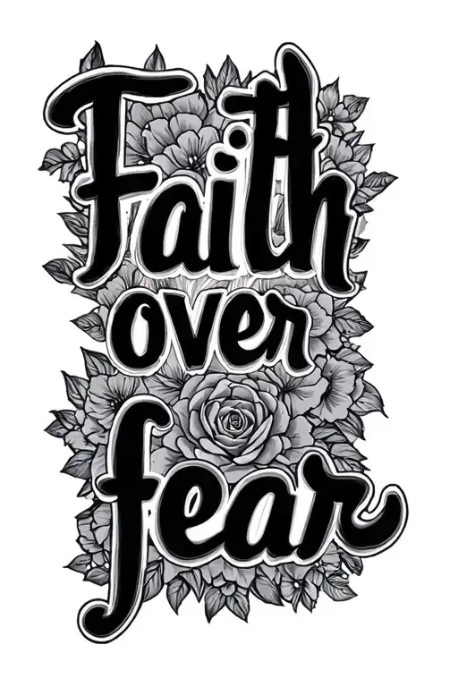 Faith Over Fear Written Vertically Just Quote