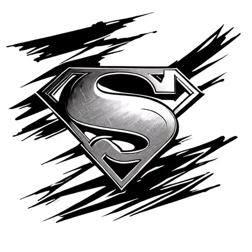 Superman Logo With Fine Line Art