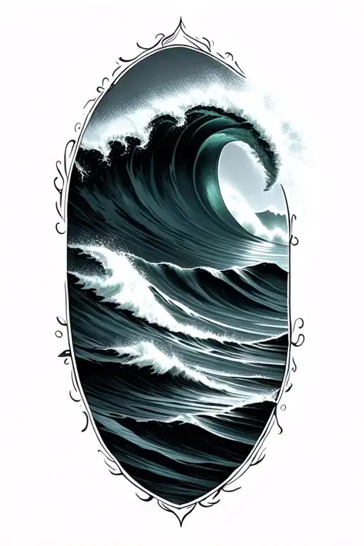 Rows Of Surfing Waves