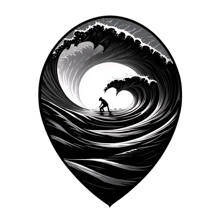 Rows Of Surfing Waves