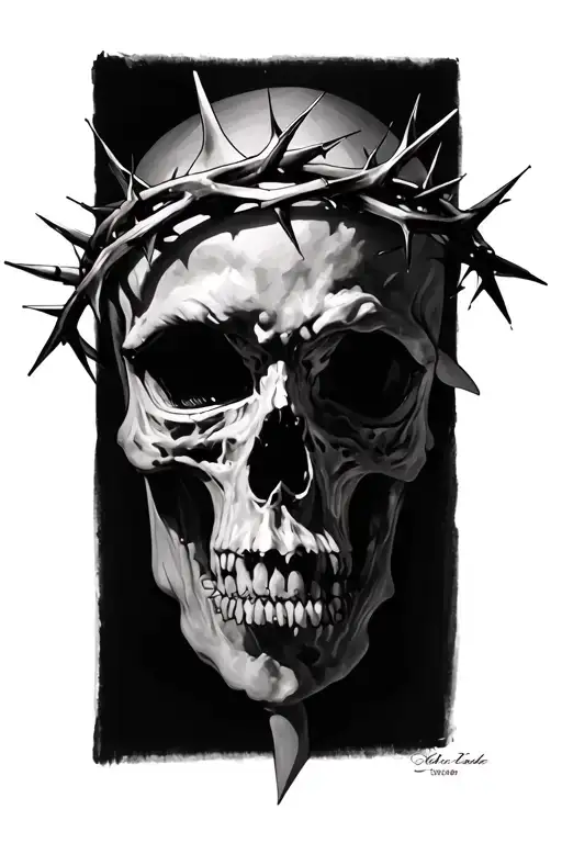 Forearm Sleeve Including Crown Of Thorns And An Eye