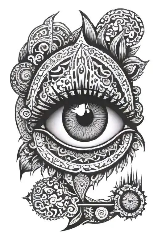 Simple Psychedelic Eye Tattoo On Forearm