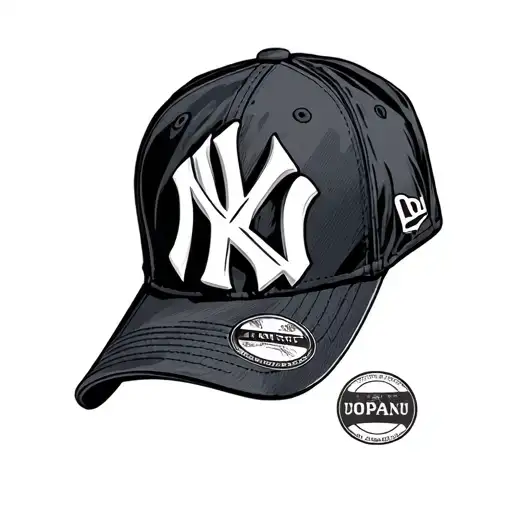 New York Yankees Hat In Red With Semicolon For Mental Healt