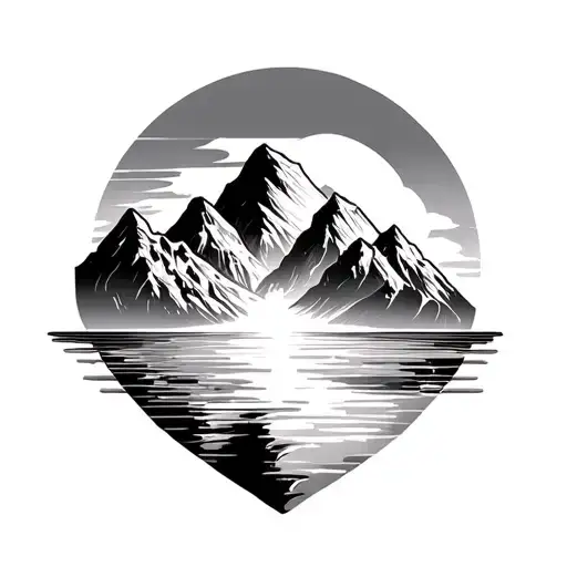 Big Mountains With Sunset