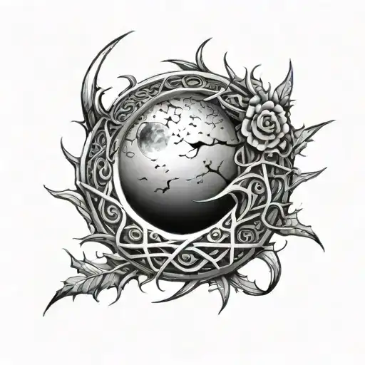 Crescent Moon Wrapped In Thorns
