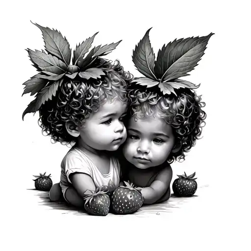 Strawberry Mon With Strawberry Children