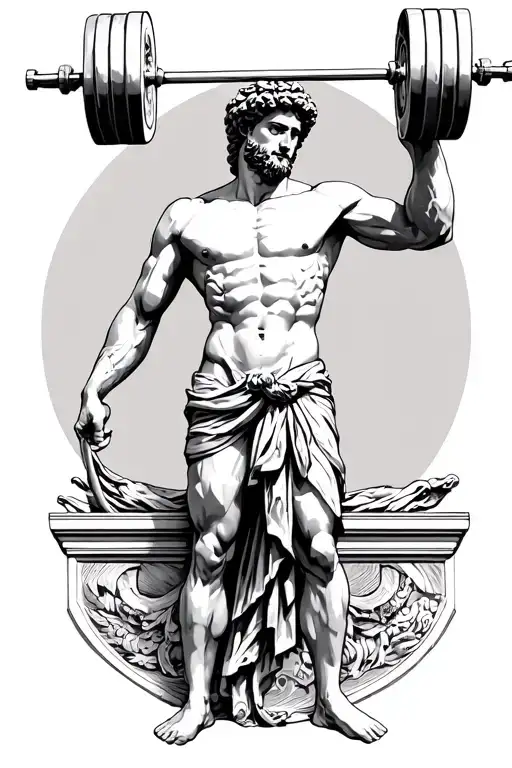 Atlas Greek God Lifting Weights Representing The Different