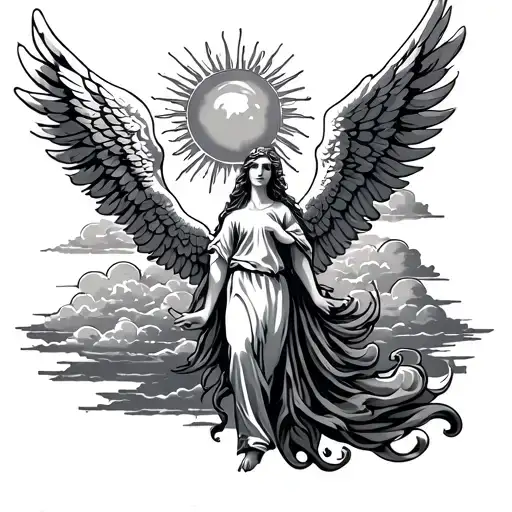 Angel Wing Sun Clouds