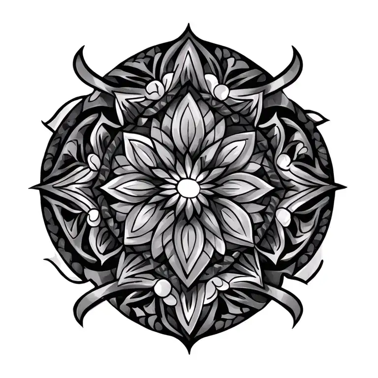 Mixed Sacred Geometry With Polynesian Tribal Patterns