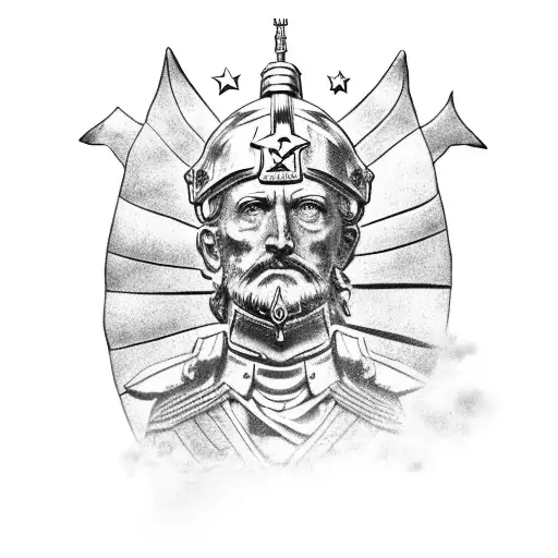 Patriot Sun And Statue Of General San Martin